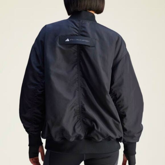 Adidas by Stella McCartney Navy Blue True Nature Woven Bomber Jacket Size M - Picture 2 of 10